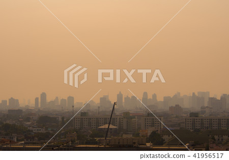 City downtown cityscape urban skyline in the mist 41956517