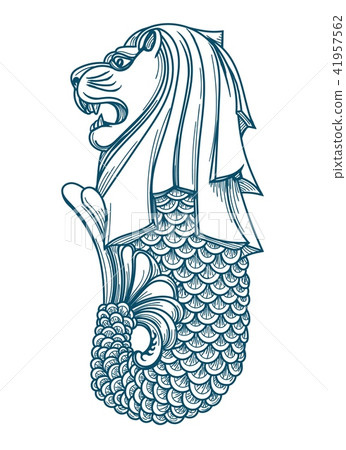 Singapore merlion icon 41957562