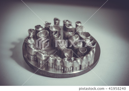 Object printed on metal 3d printer. 41958240