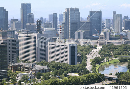 Tokyo cityscape in Japan Looking over the city streets of Kasumigaseki etc. 41961203