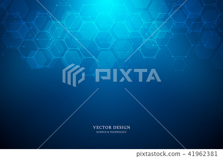 Vector geometric background from hexagons. Abstract molecular structure and chemical elements 41962381