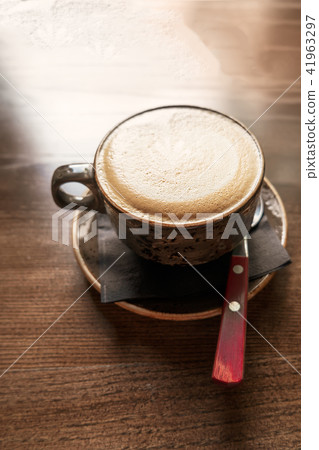 Cup of Cappuccino Coffee From Above 41963297