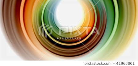 Rainbow fluid color line abstract background - swirl and circles, twisted liquid colours design 41963801