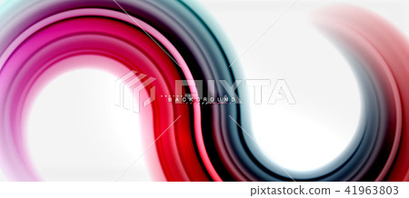 Rainbow fluid color line abstract background - swirl and circles, twisted liquid colours design 41963803