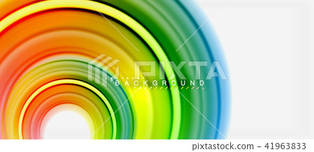 Rainbow fluid color line abstract background - swirl and circles, twisted liquid colours design Rainbow fluid color line abstract background - swirl and circles, twisted liquid colours design 41963833