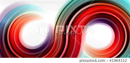 Rainbow fluid color line abstract background - swirl and circles, twisted liquid colours design Rainbow fluid color line abstract background - swirl and circles, twisted liquid colours design 41964152