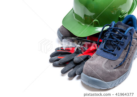 Work safety equipment on white background Work safety equipment on white background 41964377