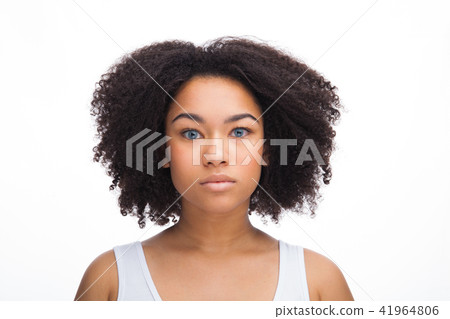 Portrait of a young beautiful african teenage, Isolated on white background Portrait of a young beautiful african teenage, Isolated on white background 41964806