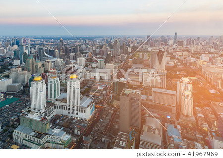 Bangkok city business downtown aerial view 41967969