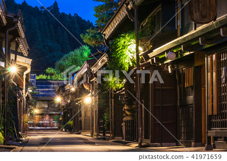 Hida Takayama old townscape night view 41971659
