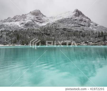 Lake in the mountain valley in the Italy. Lake in the mountain valley in the Italy. 41972201