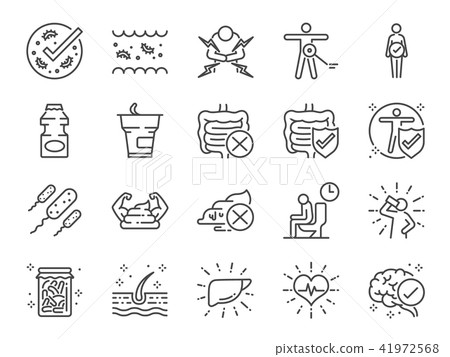 Probiotics icon set.  41972568
