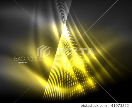 Smooth light effect, straight lines on glowing shiny neon dark background. Energy technology idea Smooth light effect, straight lines on glowing shiny neon dark background. Energy technology idea 41973233