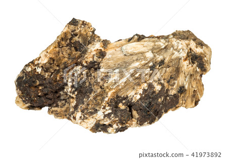 Perovskite stone in raw Clinochlore rock isolated Perovskite stone in raw Clinochlore rock isolated 41973892