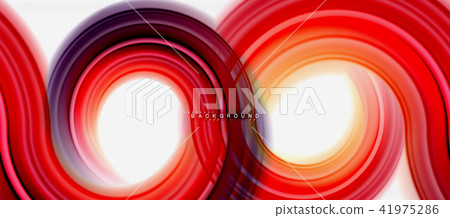 Rainbow fluid color line abstract background - swirl and circles, twisted liquid colours design 41975286