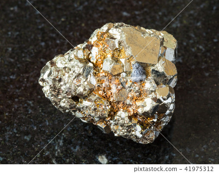 crystalline iron pyrite stone on black crystalline iron pyrite stone on black 41975312