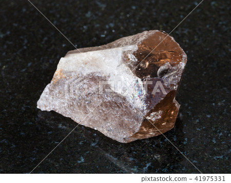 raw smoky quartz crystal on black raw smoky quartz crystal on black 41975331