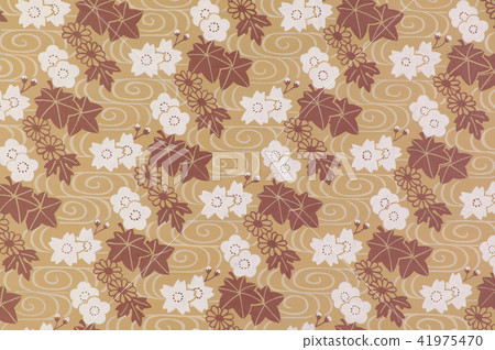 Background material Seasonal continuous pattern Hand-painted poster color 41975470