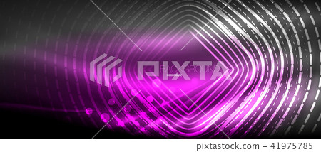Neon glowing wave, magic energy and light motion background. Wallpaper template, hi-tech future 41975785