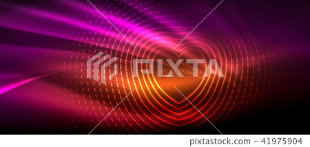 Neon glowing wave, magic energy and light motion background. Wallpaper template, hi-tech future 41975904