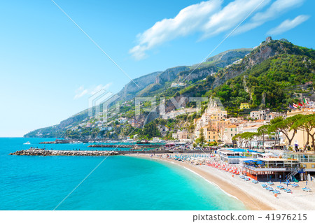 Amalfi cityscape on coast line of mediterranean sea, Italy 41976215