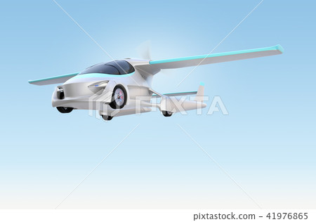 Concept image of a flying car flying in the sky (flying car) 41976865