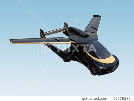 飛行在天空（飛行汽車）的飛行汽車的概念圖像 41976882