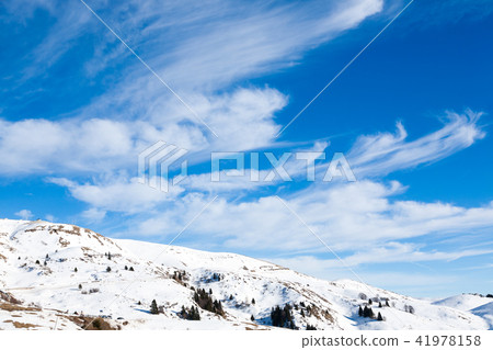 Winter landscape from Italian Alps, blue sky Winter landscape from Italian Alps, blue sky 41978158