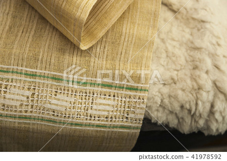 Balkans folk embroidery fabric detail Balkans folk embroidery fabric detail 41978592