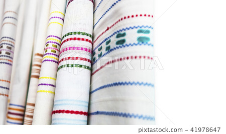 Balkans folk embroidery fabric detail 41978647