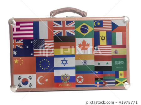 suitcase with Flags all countries of world 41978771