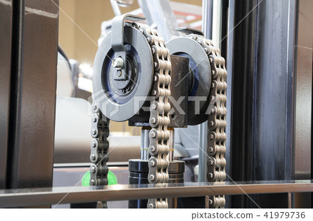 Close up of Chain in forklift Close up of Chain in forklift 41979736