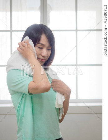 Happy girl with towel  41980713