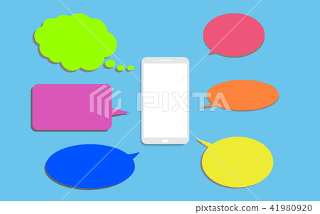 Smart phone with speech bubble flat design modern Smart phone with speech bubble flat design modern 41980920