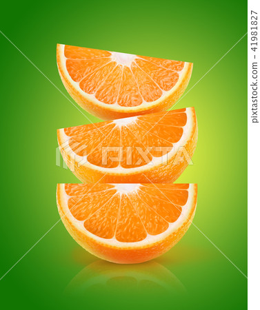 Isolated orange wedges Isolated orange wedges 41981827