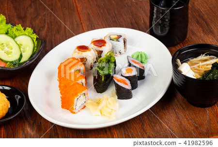 Japanese sushi and roll set Japanese sushi and roll set 41982596