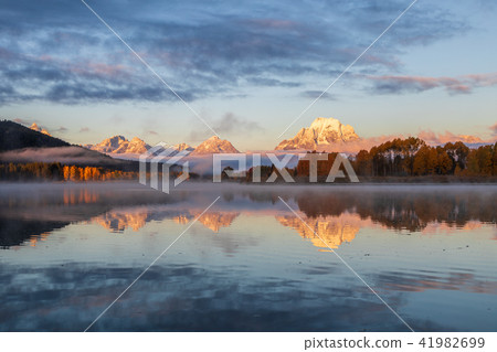 Teton Autumn Sunrise Reflection Teton Autumn Sunrise Reflection 41982699
