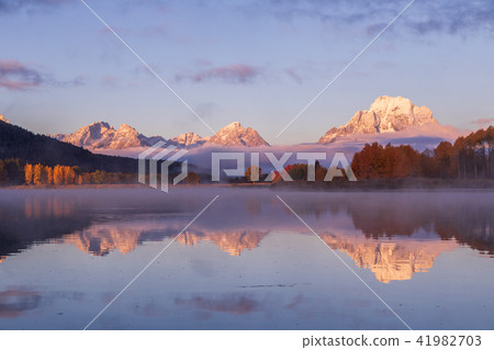Teton Autumn Sunrise Reflection Teton Autumn Sunrise Reflection 41982703