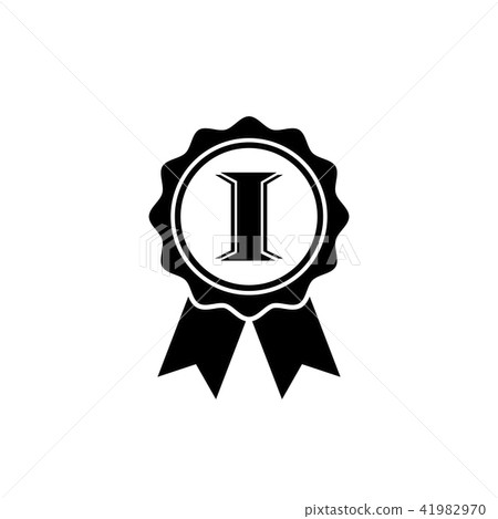 Award medal icon. First place award rosette symbol 41982970