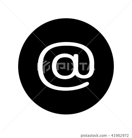 Email icon in black circle. E-mail symbol 41982972