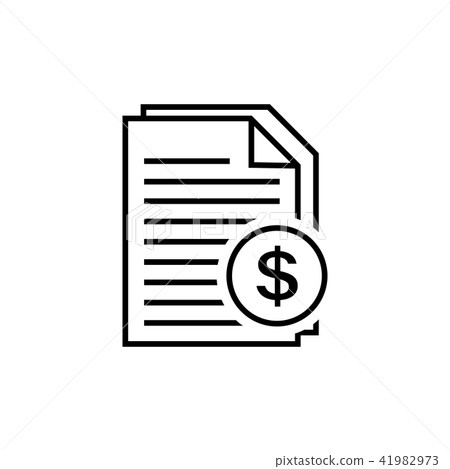 Invoice line icon in flat style. Invoice line icon in flat style. 41982973