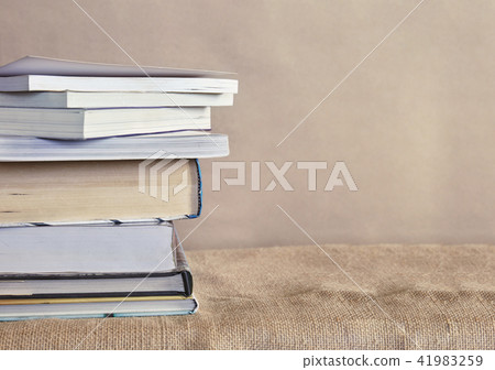textbook stack on table for study copy space textbook stack on table for study copy space 41983259
