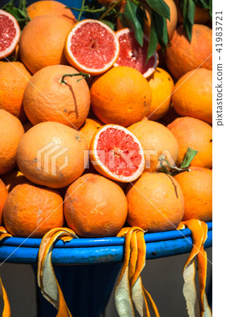 Orange juice stand in Essaouira, Morocco Orange juice stand in Essaouira, Morocco 41983721
