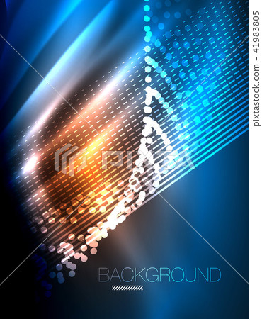 Smooth light effect, straight lines on glowing shiny neon dark background. Energy technology idea Smooth light effect, straight lines on glowing shiny neon dark background. Energy technology idea 41983805