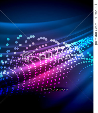 Neon glowing techno lines, hi-tech futuristic abstract background template with square shapes Neon glowing techno lines, hi-tech futuristic abstract background template with square shapes 41983901