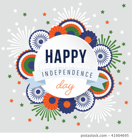 Happy Independence day, 15th August national holiday. Festive greeting card, invitation with Happy Independence day, 15th August national holiday. Festive greeting card, invitation with 41984695