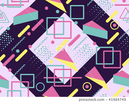 Memphis seamless pattern. Geometric elements Memphis seamless pattern. Geometric elements 41984749