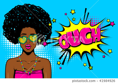Black african-american young girl pop art 41984926