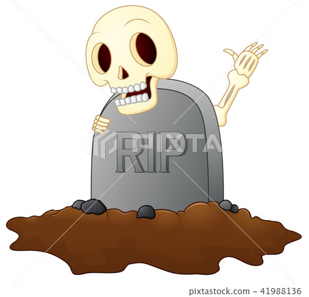 Cartoon skull in graveyard Cartoon skull in graveyard 41988136