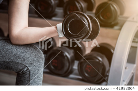 Weight-lifting and exercise in fitness, healthy  41988804